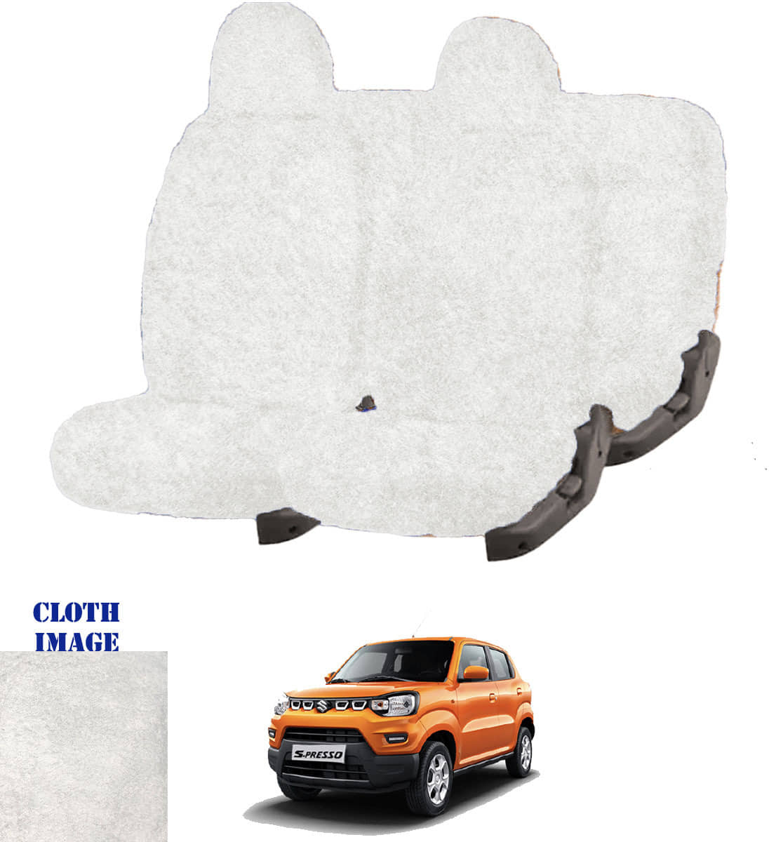 Maruti S-Presso White 5 Seater Car Seat Cover