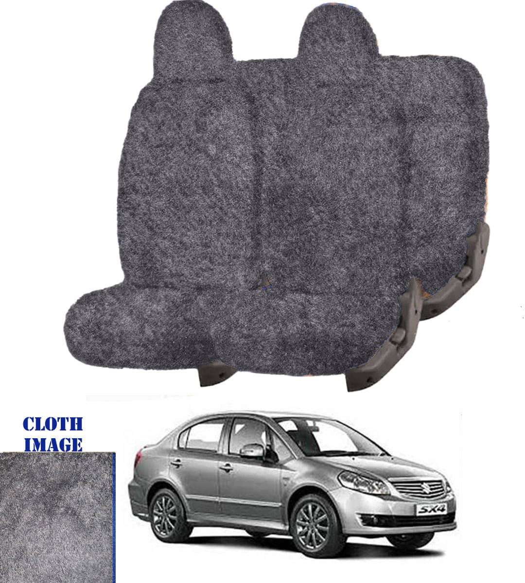     			Maruti SX4 Grey 5 Seater Car Seat Cover