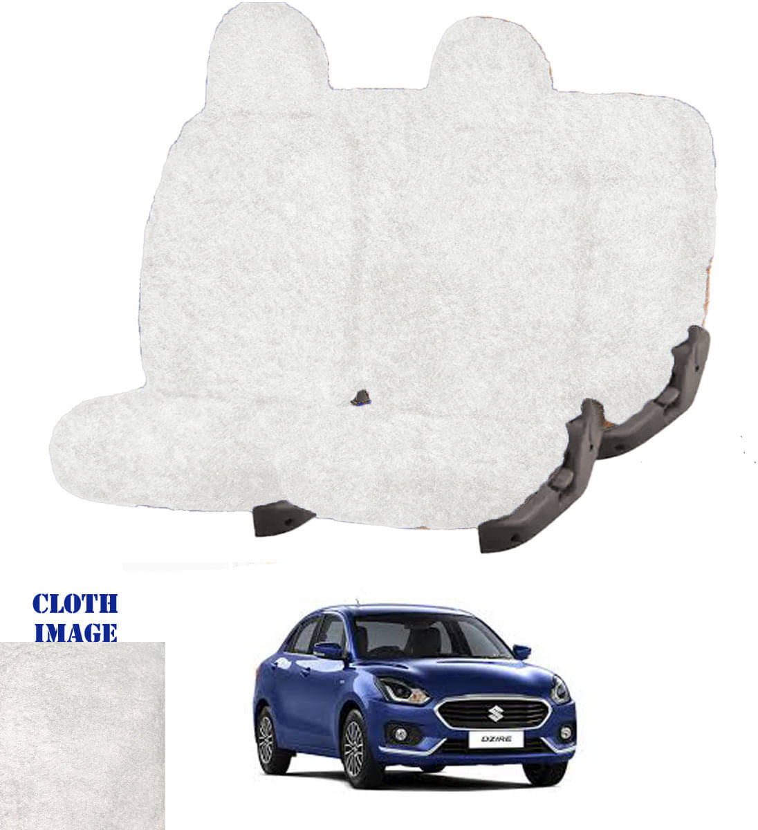     			Maruti Swift Dzire White 5 Seater Car Seat Cover
