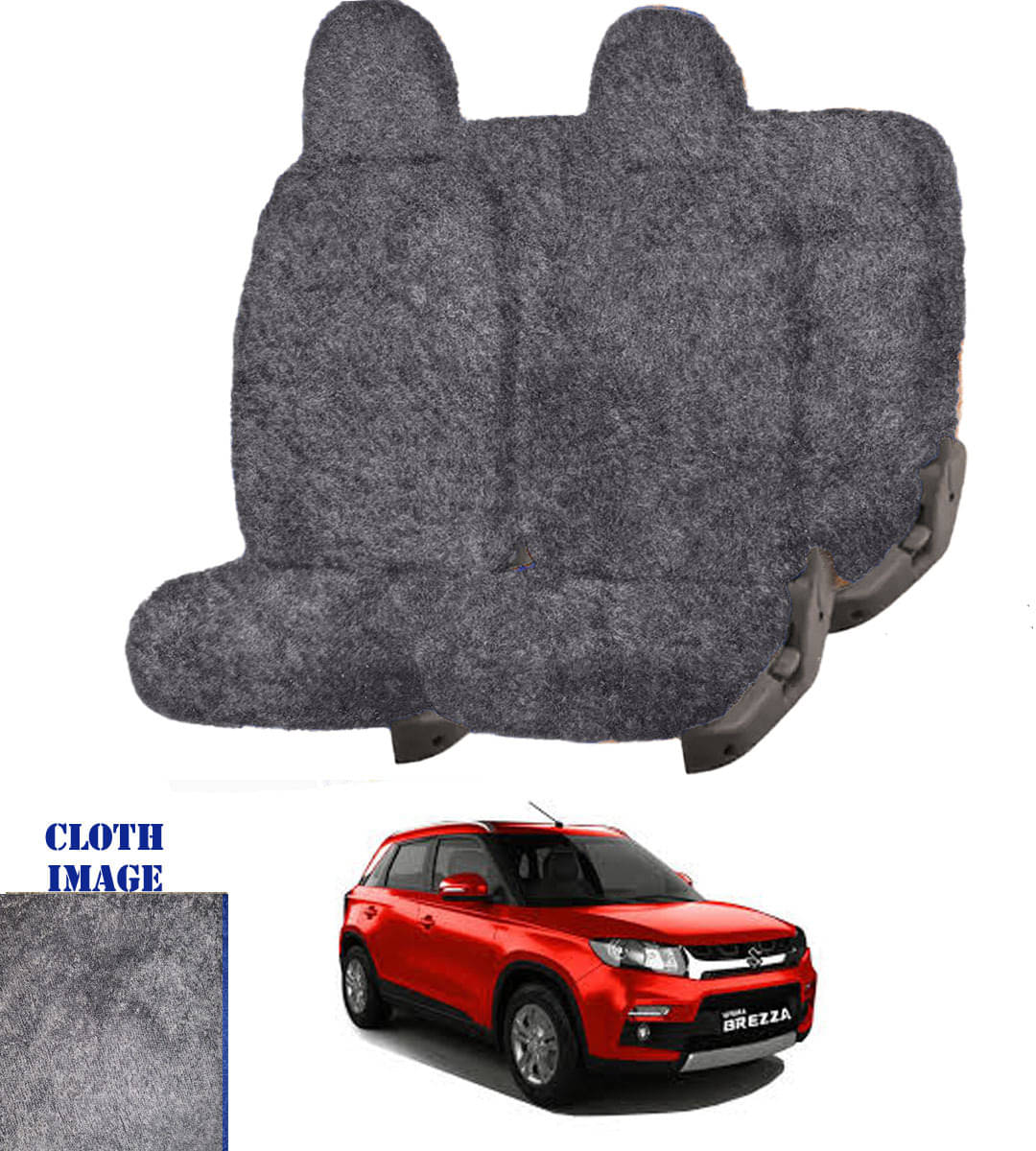     			Maruti Vitara Brezza Grey 5 Seater Car Seat Cover