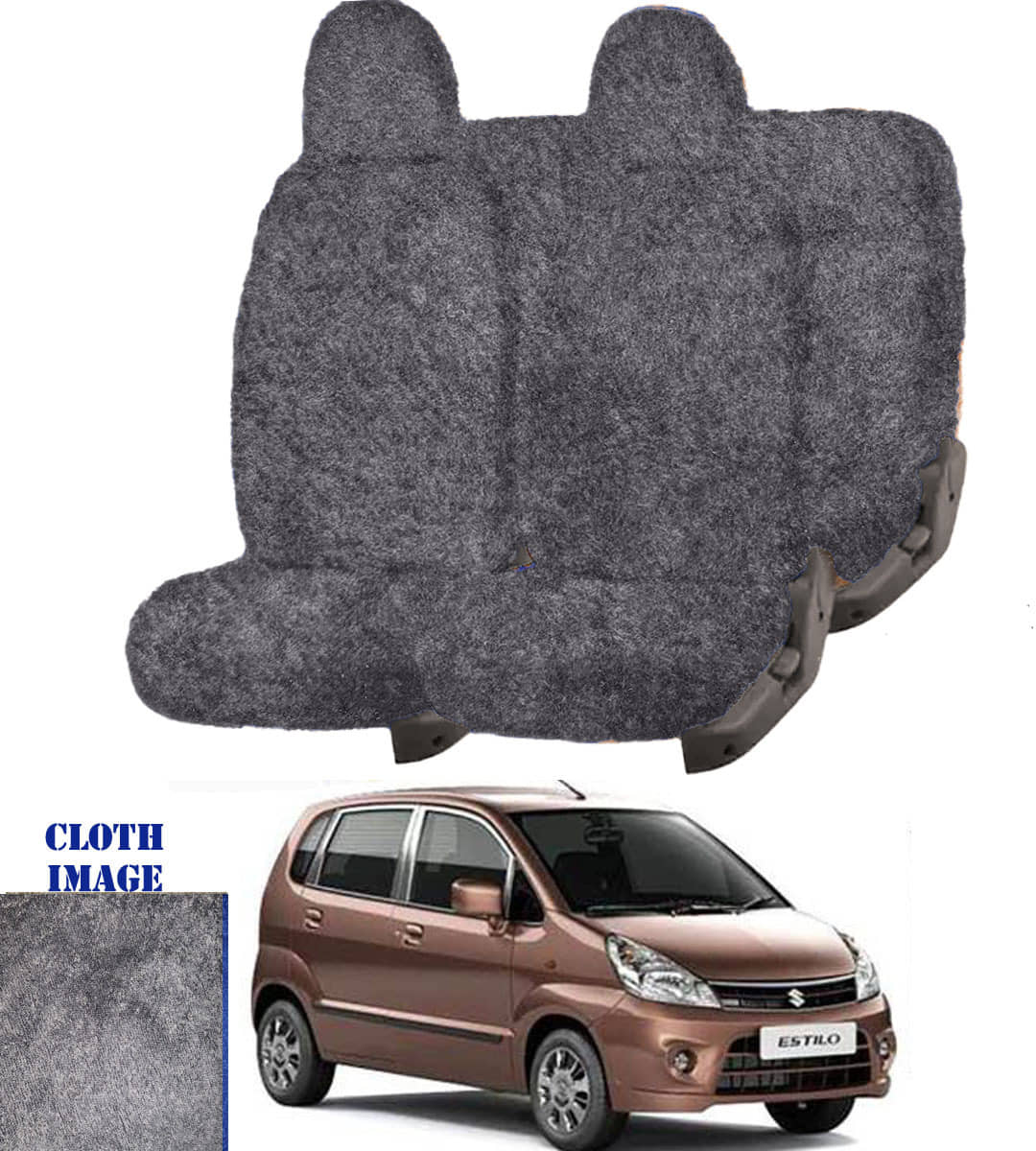 Maruti Zen Grey 5 Seater Car Seat Cover