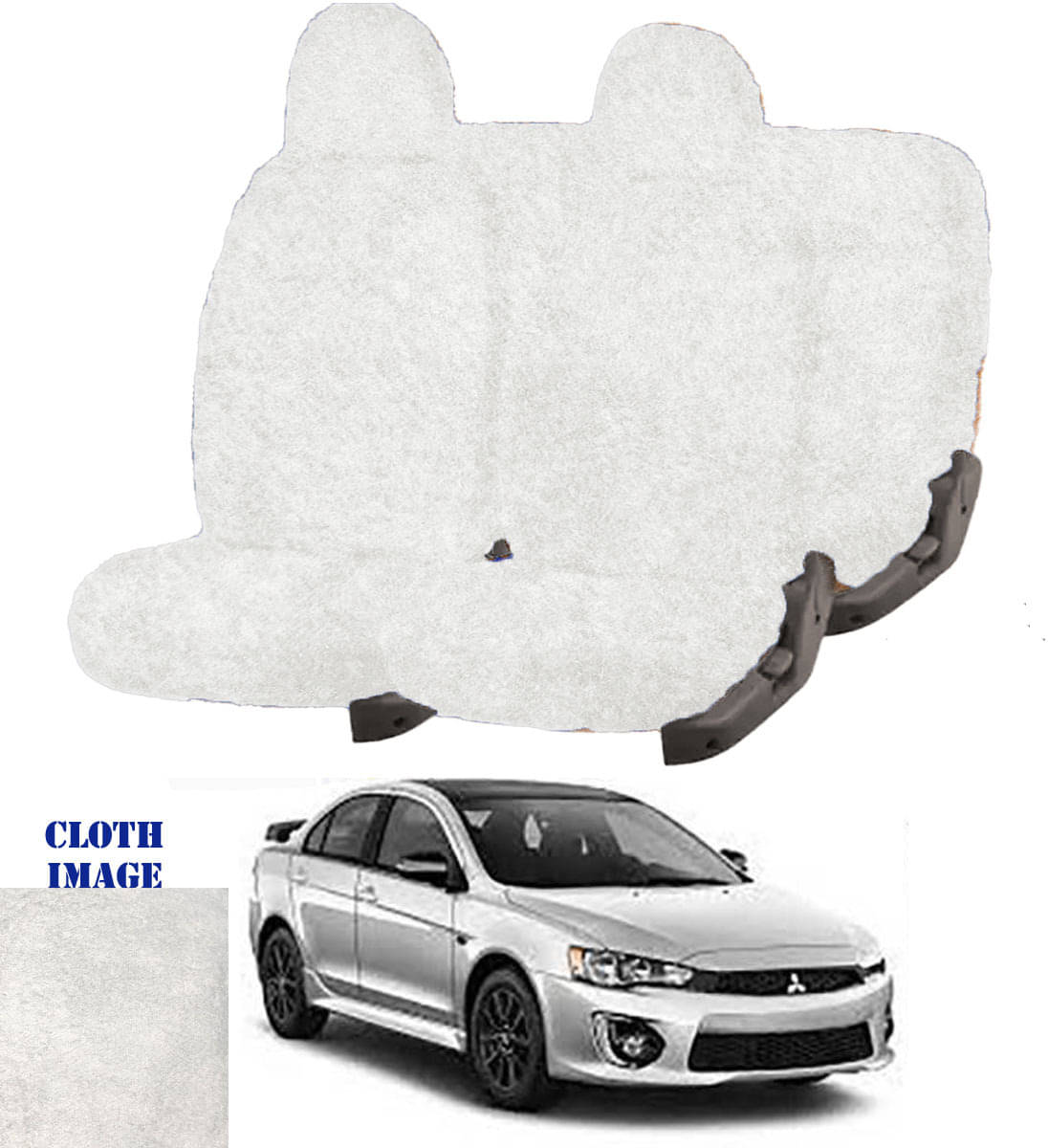 Mitsubishi Lancer White 5 Seater Car Seat Cover     			Mitsubishi Lancer White 5 Seater Car Seat Cover