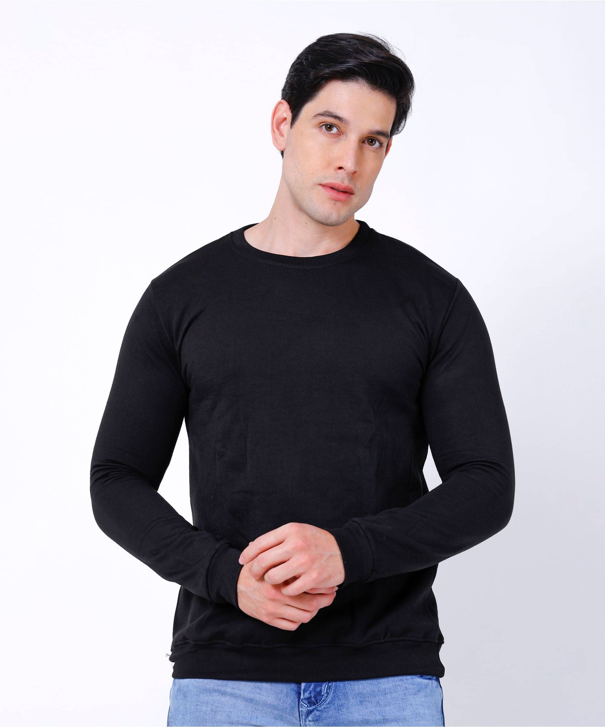     			Pl@cidS20 Style Fleece Round Neck Men's Sweatshirt - Black ( Pack of 1 )
