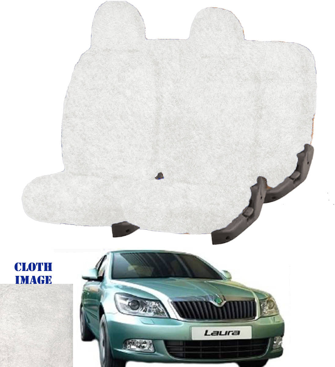 Skoda Laura White 5 Seater Car Seat Cover