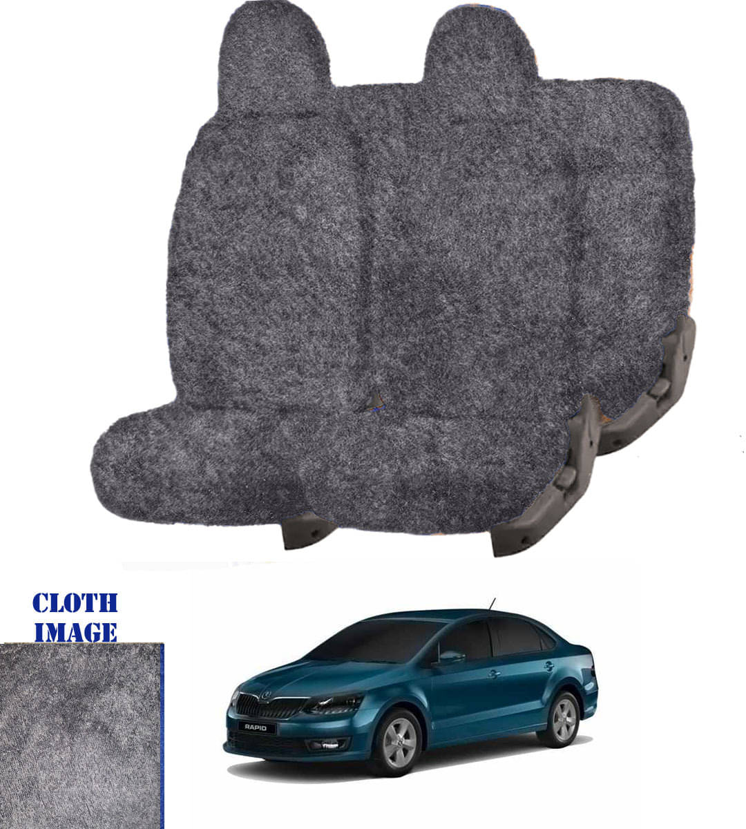 Skoda Rapid Grey 5 Seater Car Seat Cover     			Skoda Rapid Grey 5 Seater Car Seat Cover