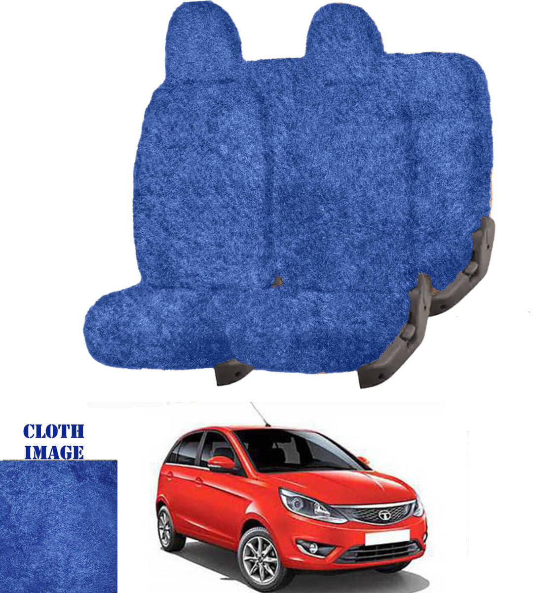     			Tata Bolt Blue 5 Seater Car Seat Cover