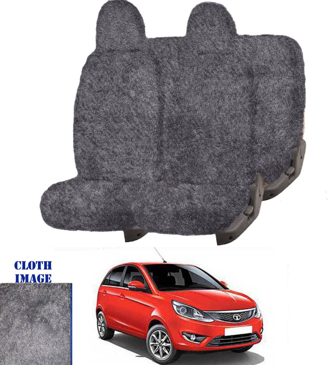     			Tata Bolt Grey 5 Seater Car Seat Cover