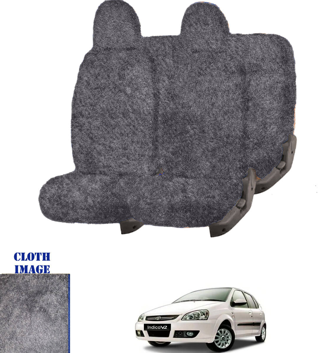 Tata Indica V2 Grey 5 Seater Car Seat Cover     			Tata Indica V2 Grey 5 Seater Car Seat Cover