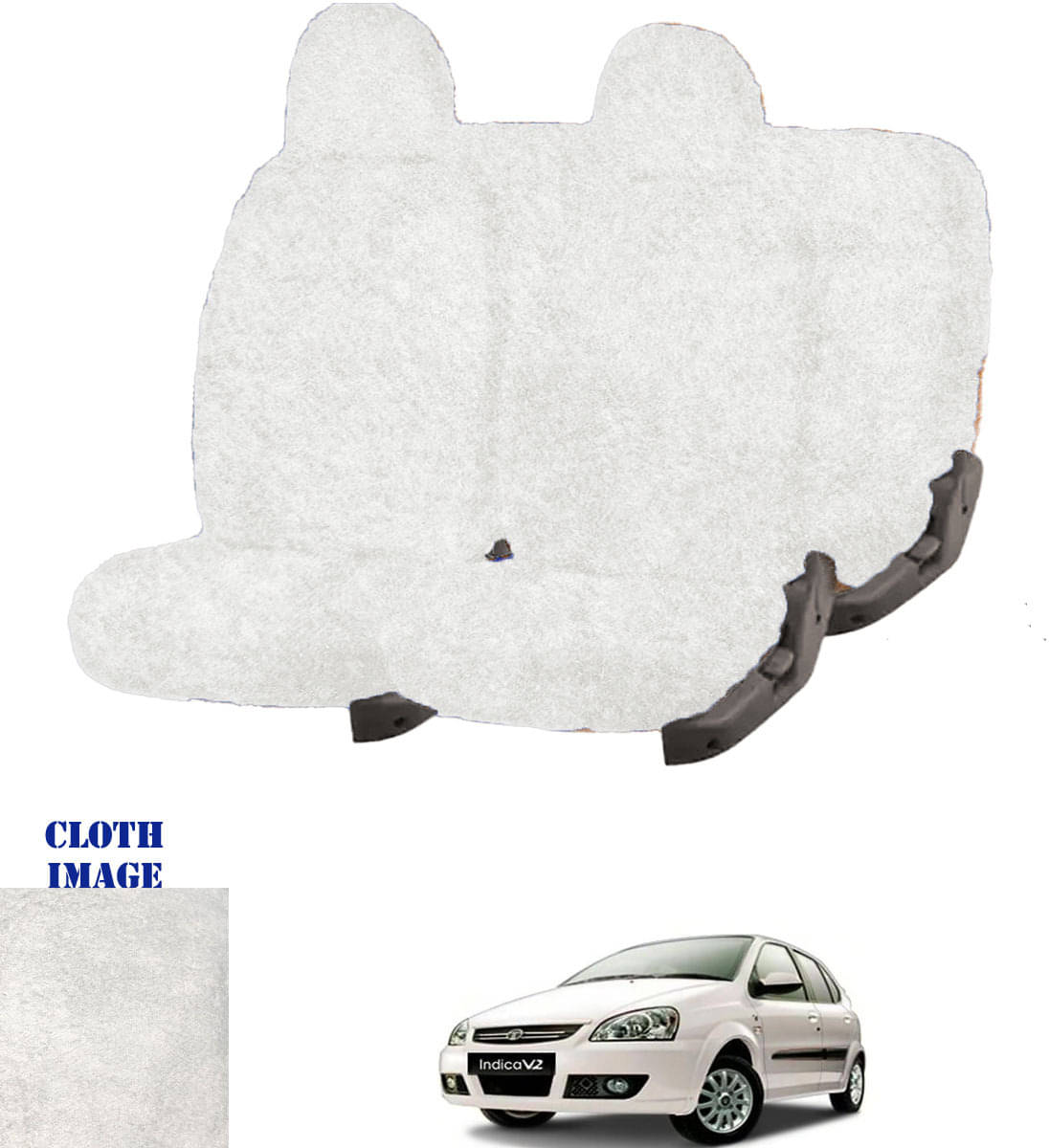     			Tata Indica V2 White 5 Seater Car Seat Cover