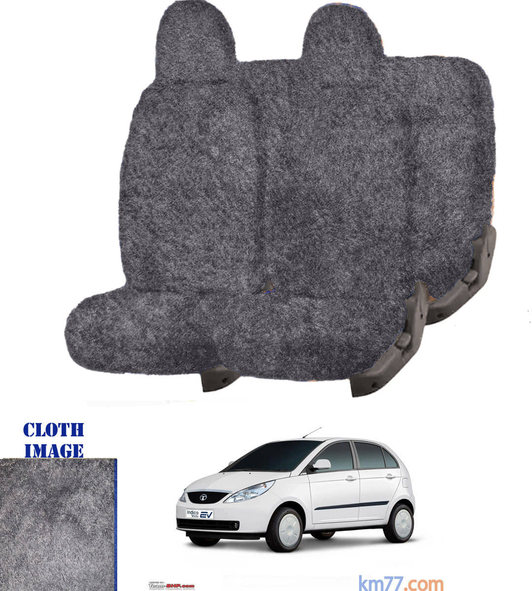 Tata Indica Vista Grey 5 Seater Car Seat Cover