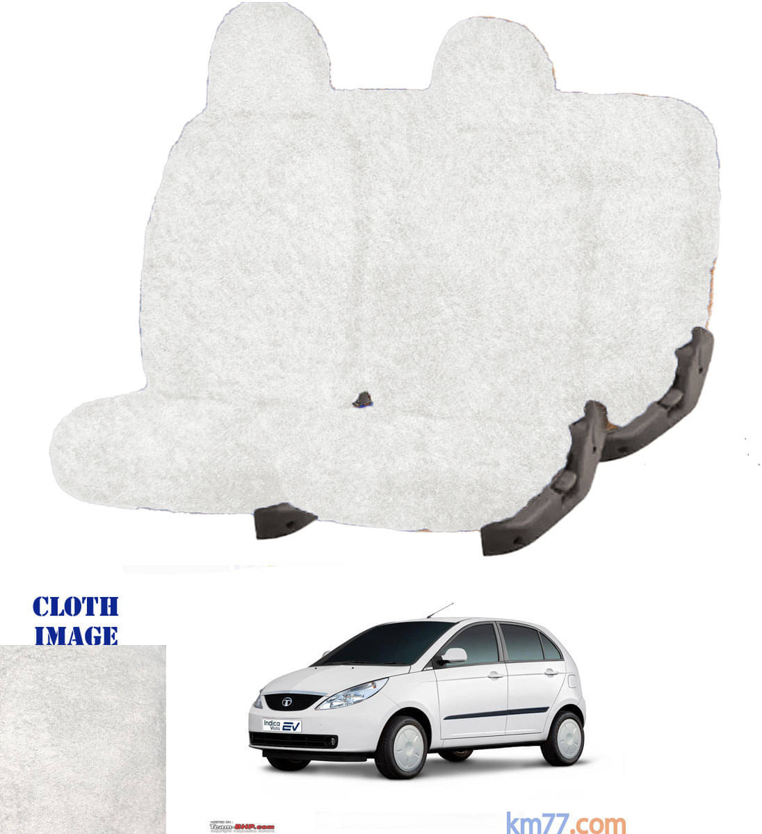     			Tata Indica Vista White 5 Seater Car Seat Cover