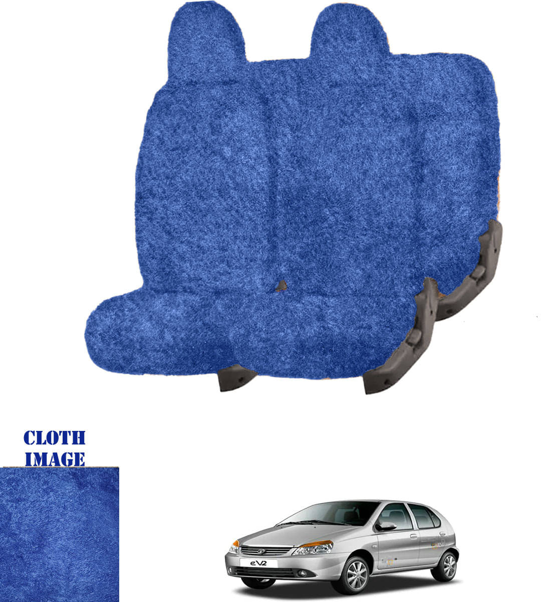     			Tata Indica eV2 Blue 5 Seater Car Seat Cover