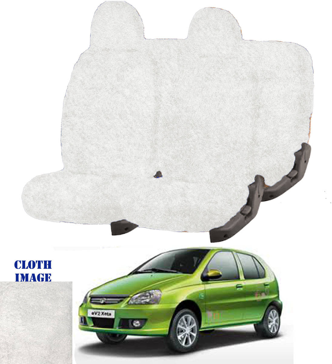     			Tata Indica eV2 White 5 Seater Car Seat Cover