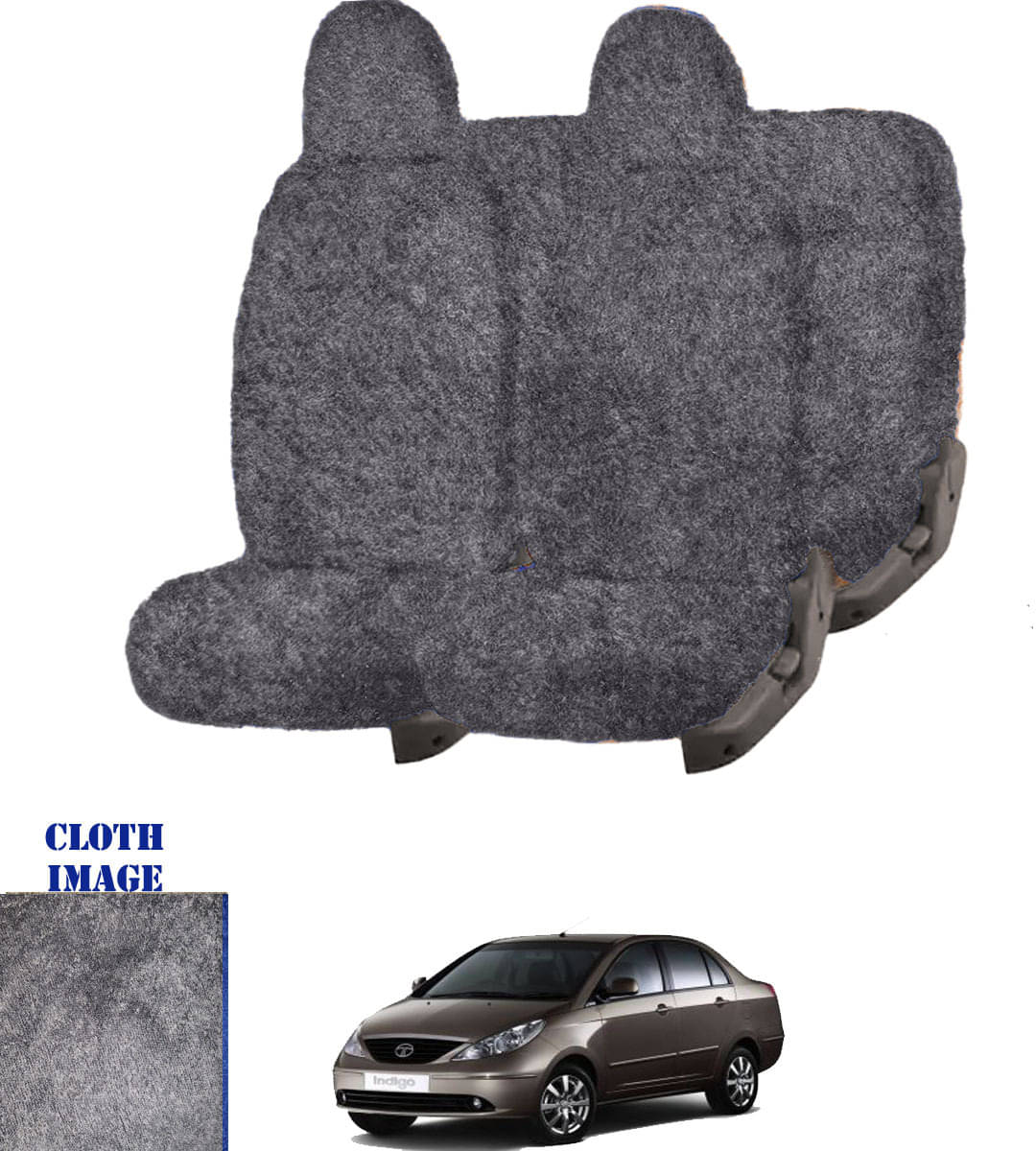    			Tata Indigo CS Grey 5 Seater Car Seat Cover