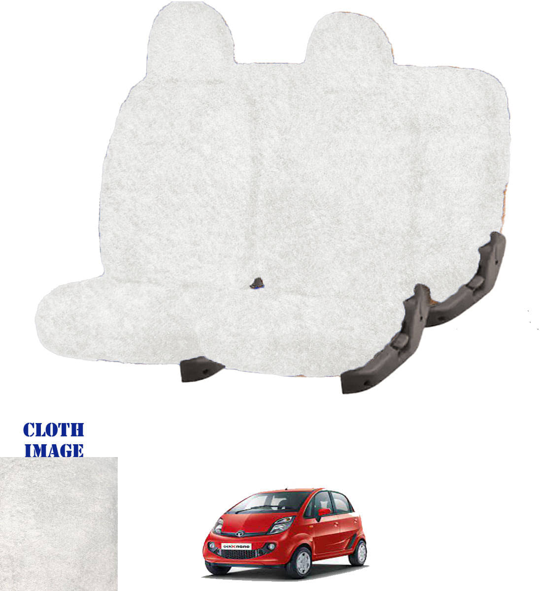 Tata Nano Genx White 5 Seater Car Seat Cover Tata Nano Genx White 5 Seater Car Seat Cover