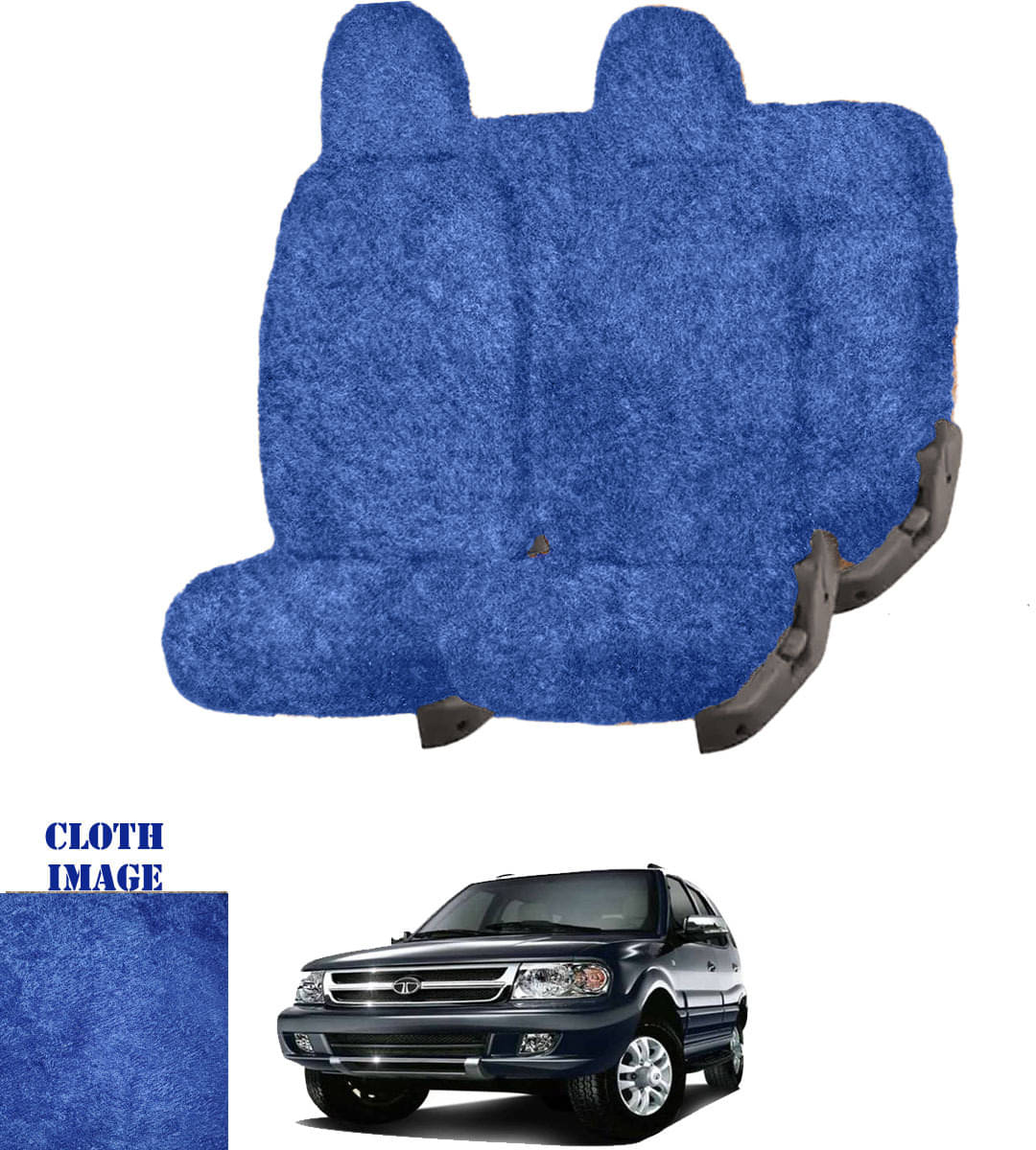 Tata Safari Dicor Blue 7 Seater Car Seat Cover Tata Safari Dicor Blue 7 Seater Car Seat Cover
