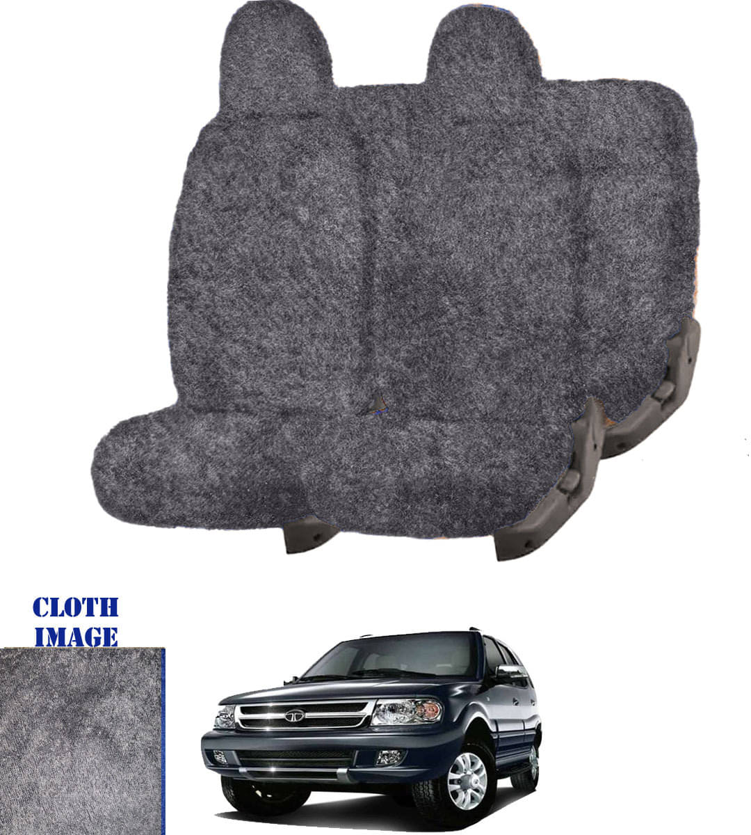 Tata Safari Dicor Grey 7 Seater Car Seat Cover Tata Safari Dicor Grey 7 Seater Car Seat Cover