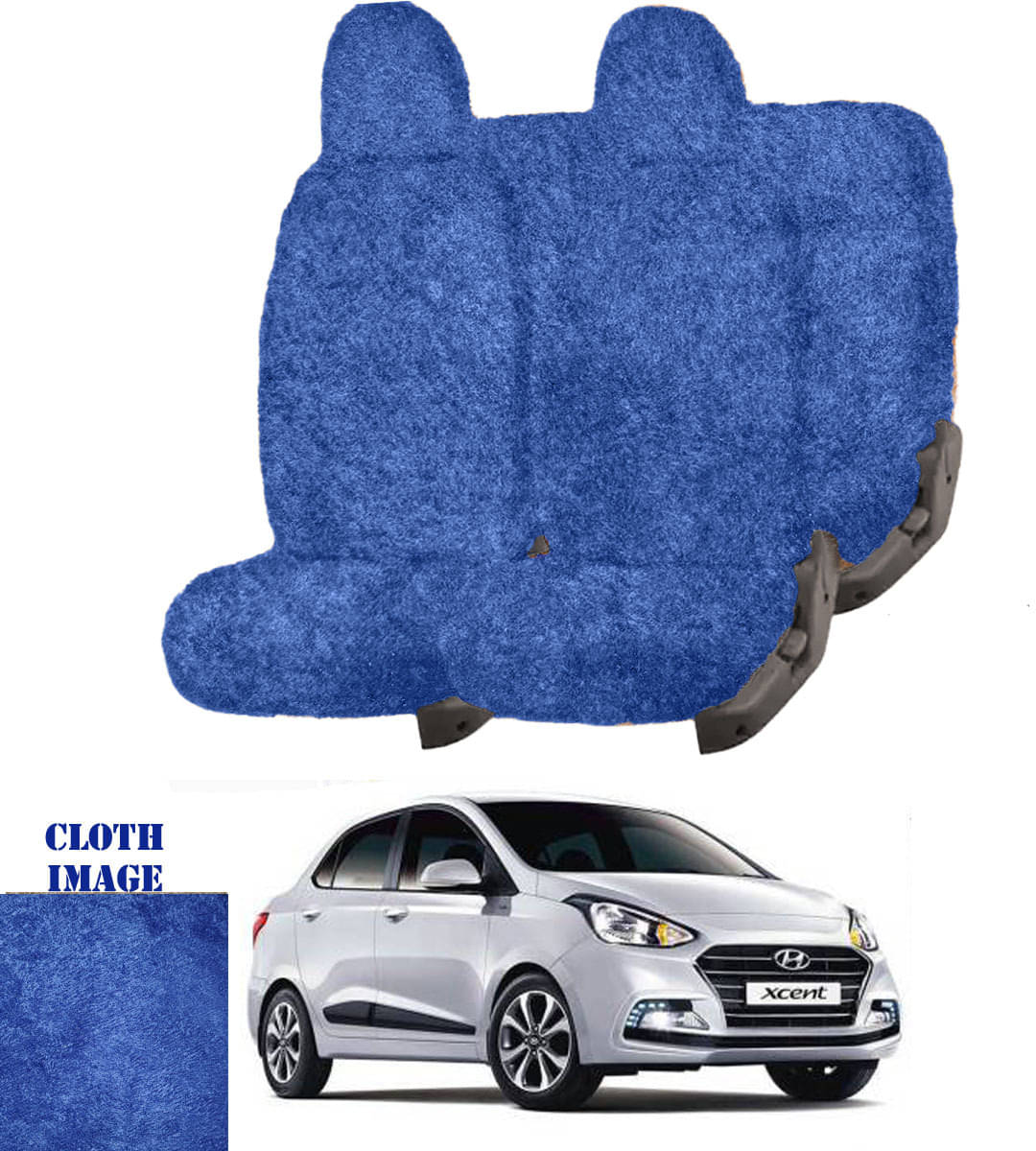     			Tata Xcent Blue 5 Seater Car Seat Cover