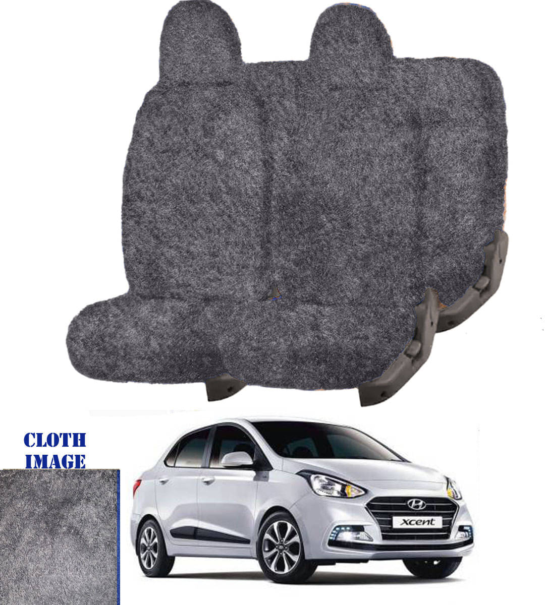     			Tata Xcent Grey 5 Seater Car Seat Cover