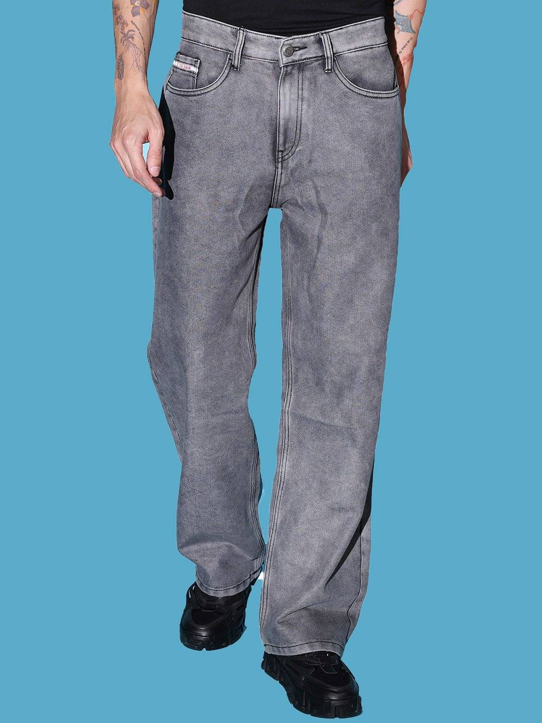 The Indian Garage Co. Basic Men's Jeans - Grey ( Pack of 1 ) The Indian Garage Co. Basic Men's Jeans - Grey ( Pack of 1 )