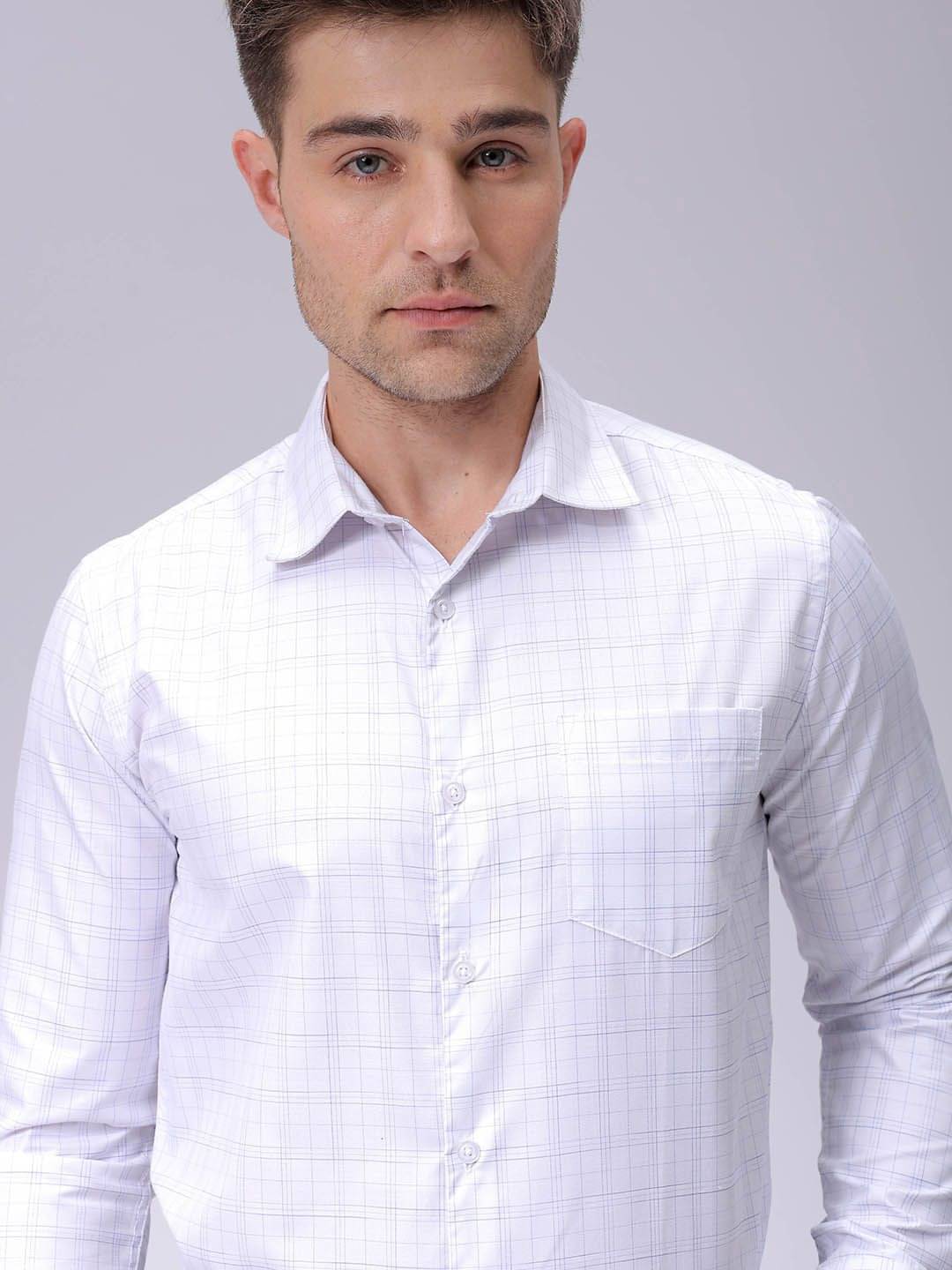 The Indian Garage Co. Cotton Blend Slim Fit Full Sleeves Men's Formal Shirt - White ( Pack of 1 ) The Indian Garage Co. Cotton Blend Slim Fit Full Sleeves Men's Formal Shirt - White ( Pack of 1 )