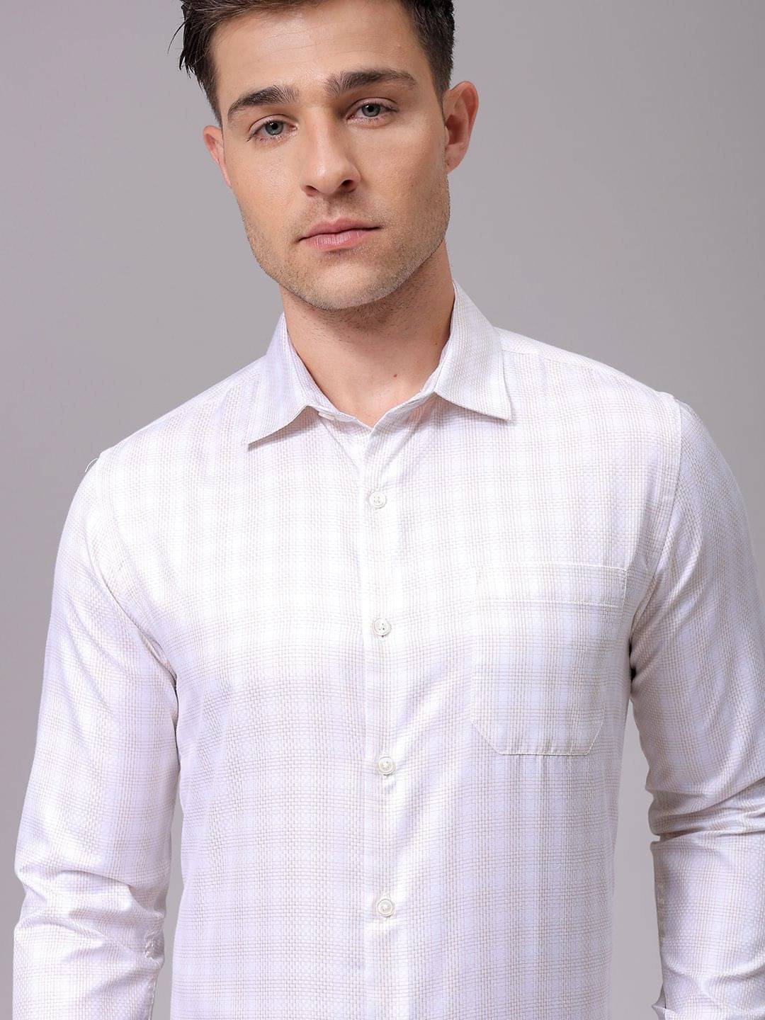     			The Indian Garage Co. Poly Cotton Slim Fit Full Sleeves Men's Formal Shirt - Off White ( Pack of 1 )