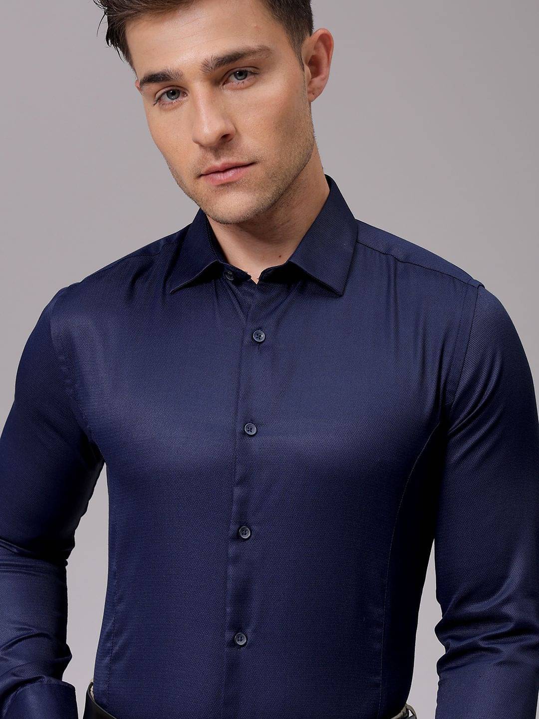     			The Indian Garage Co. Poly Cotton Slim Fit Full Sleeves Men's Formal Shirt - Blue ( Pack of 1 )
