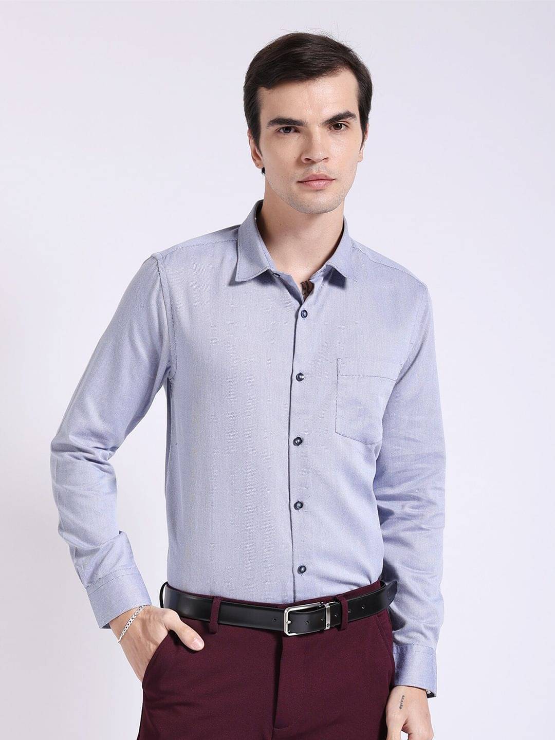     			The Indian Garage Co. Poly Cotton Slim Fit Full Sleeves Men's Formal Shirt - Navy ( Pack of 1 )