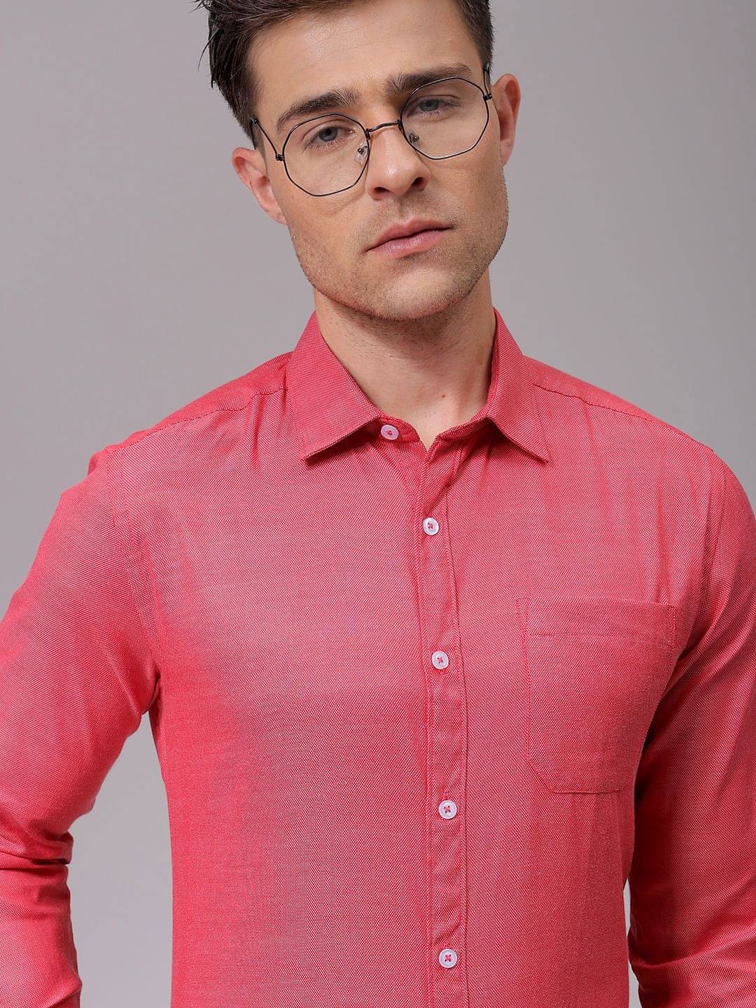     			The Indian Garage Co. Poly Cotton Slim Fit Full Sleeves Men's Formal Shirt - Red ( Pack of 1 )
