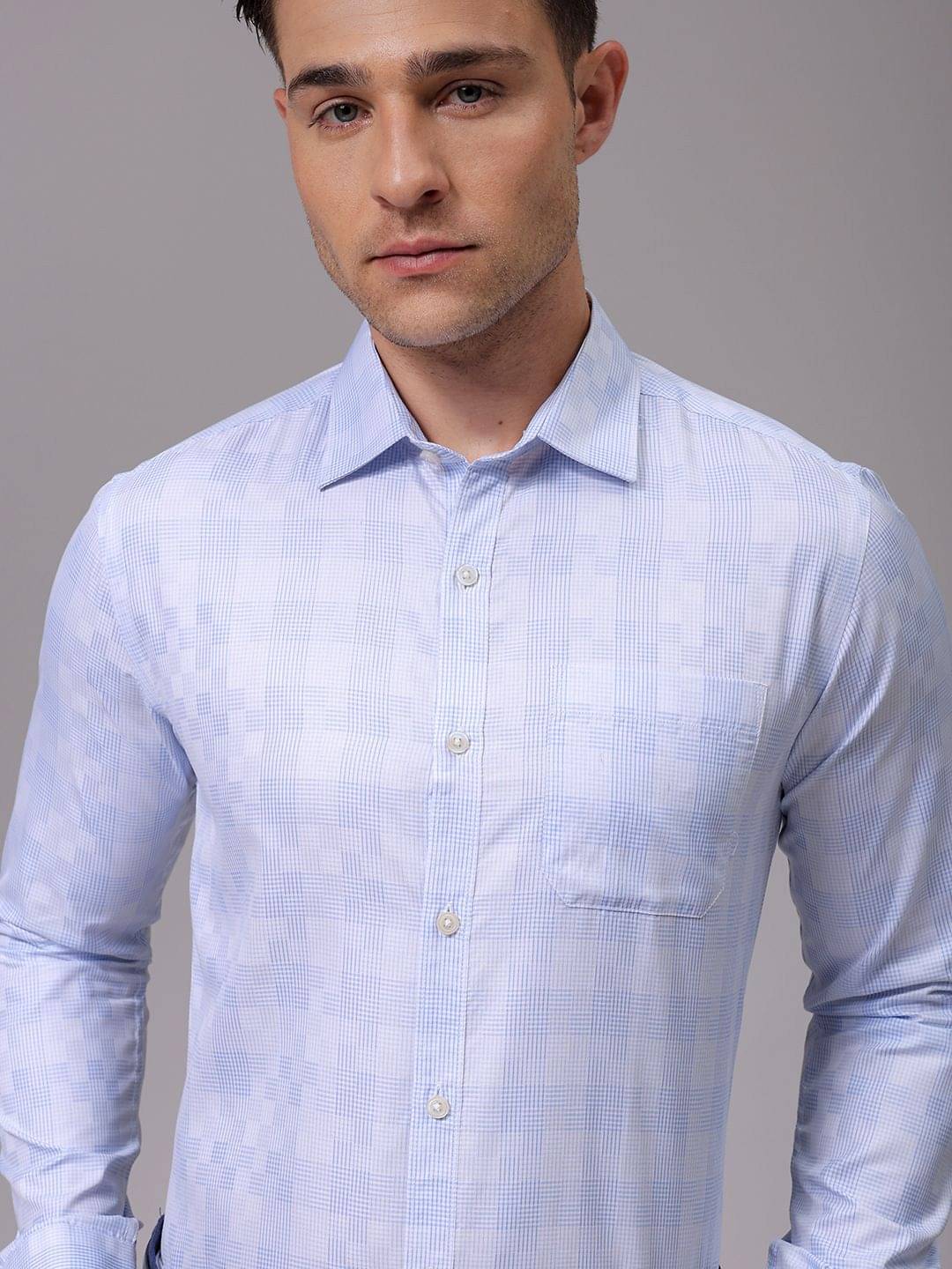 The Indian Garage Co. Poly Cotton Slim Fit Full Sleeves Men's Formal Shirt - Blue ( Pack of 1 )     			The Indian Garage Co. Poly Cotton Slim Fit Full Sleeves Men's Formal Shirt - Blue ( Pack of 1 )