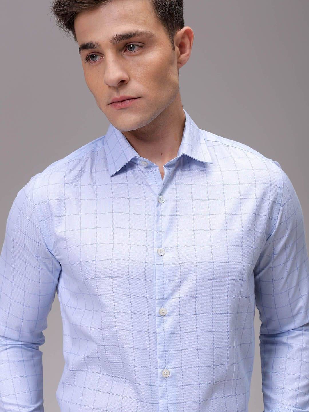 The Indian Garage Co. Poly Cotton Slim Fit Full Sleeves Men's Formal Shirt - Blue ( Pack of 1 ) The Indian Garage Co. Poly Cotton Slim Fit Full Sleeves Men's Formal Shirt - Blue ( Pack of 1 )