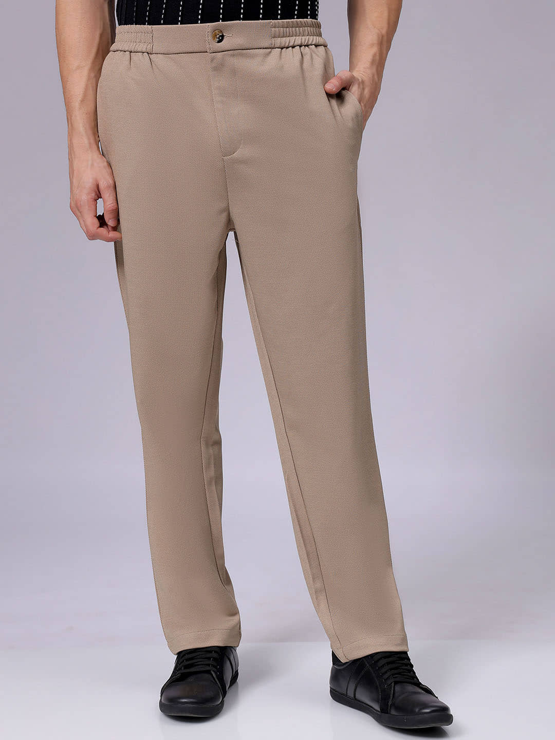 The Indian Garage Co. Regular Flat Men's Chinos - Beige ( Pack of 1 ) - Trousers | Buy online on ZillyBuy