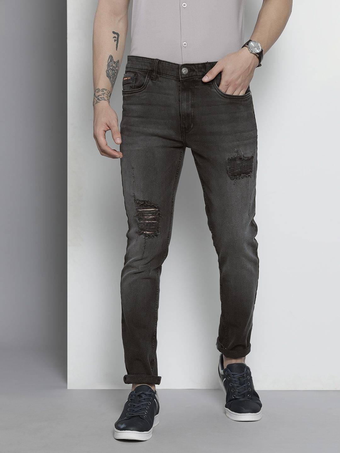 The Indian Garage Co. Slim Fit Basic Men's Jeans - Black ( Pack of 1 ) The Indian Garage Co. Slim Fit Basic Men's Jeans - Black ( Pack of 1 )