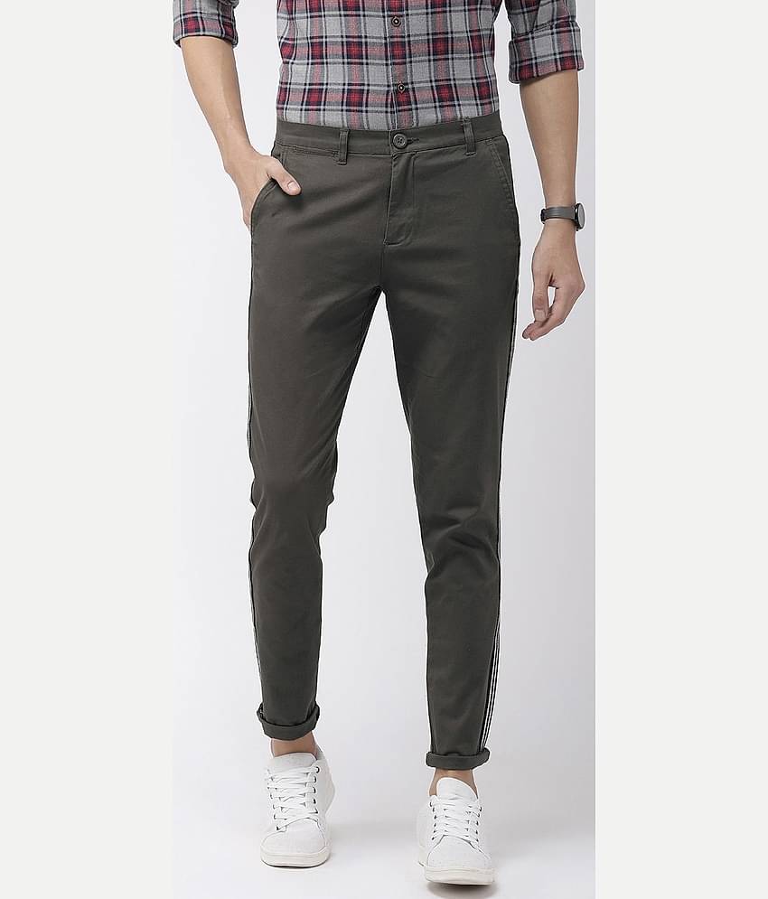 The Indian Garage Co. Slim Flat Men's Chinos - Grey ( Pack of 1 )