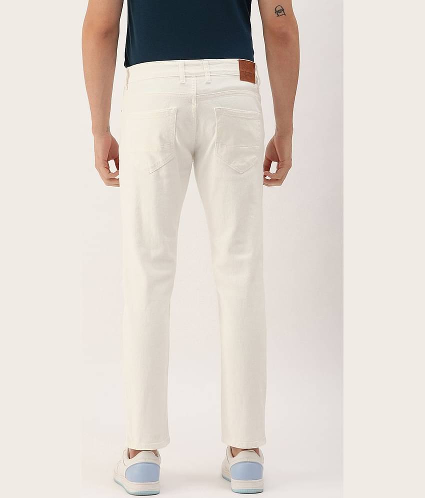 The Indian Garage Co. Slim Fit Basic Men's Jeans - White ( Pack of 1 )
