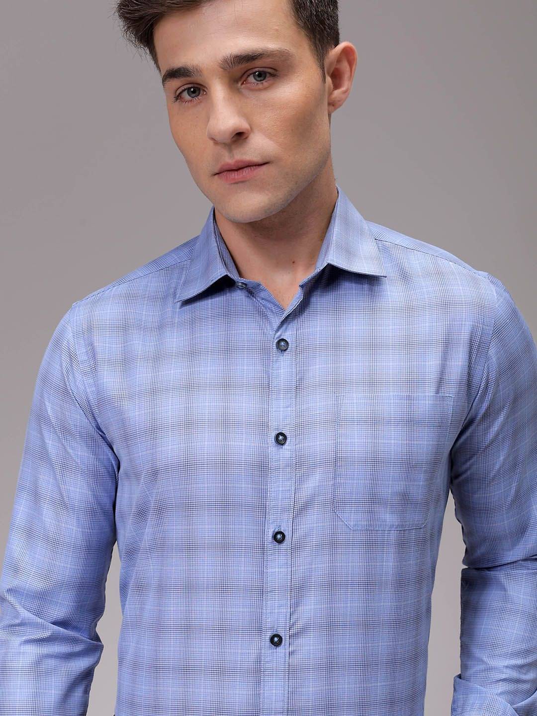     			The Indian Garage Co. Viscose Slim Fit Full Sleeves Men's Formal Shirt - Blue ( Pack of 1 )