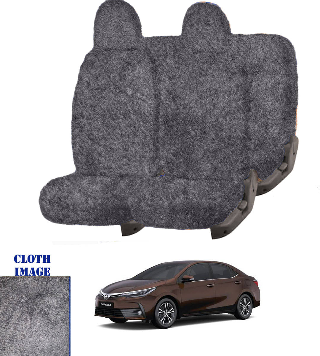     			Toyota Corolla Altis Grey 5 Seater Car Seat Cover