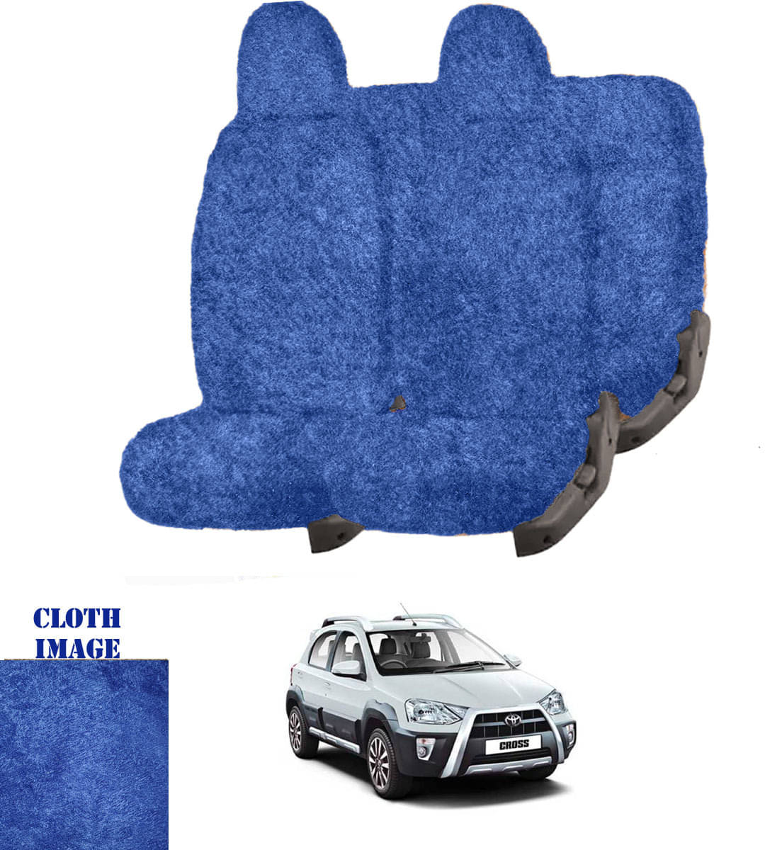 Toyota Etios Cross Blue 5 Seater Car Seat Cover     			Toyota Etios Cross Blue 5 Seater Car Seat Cover