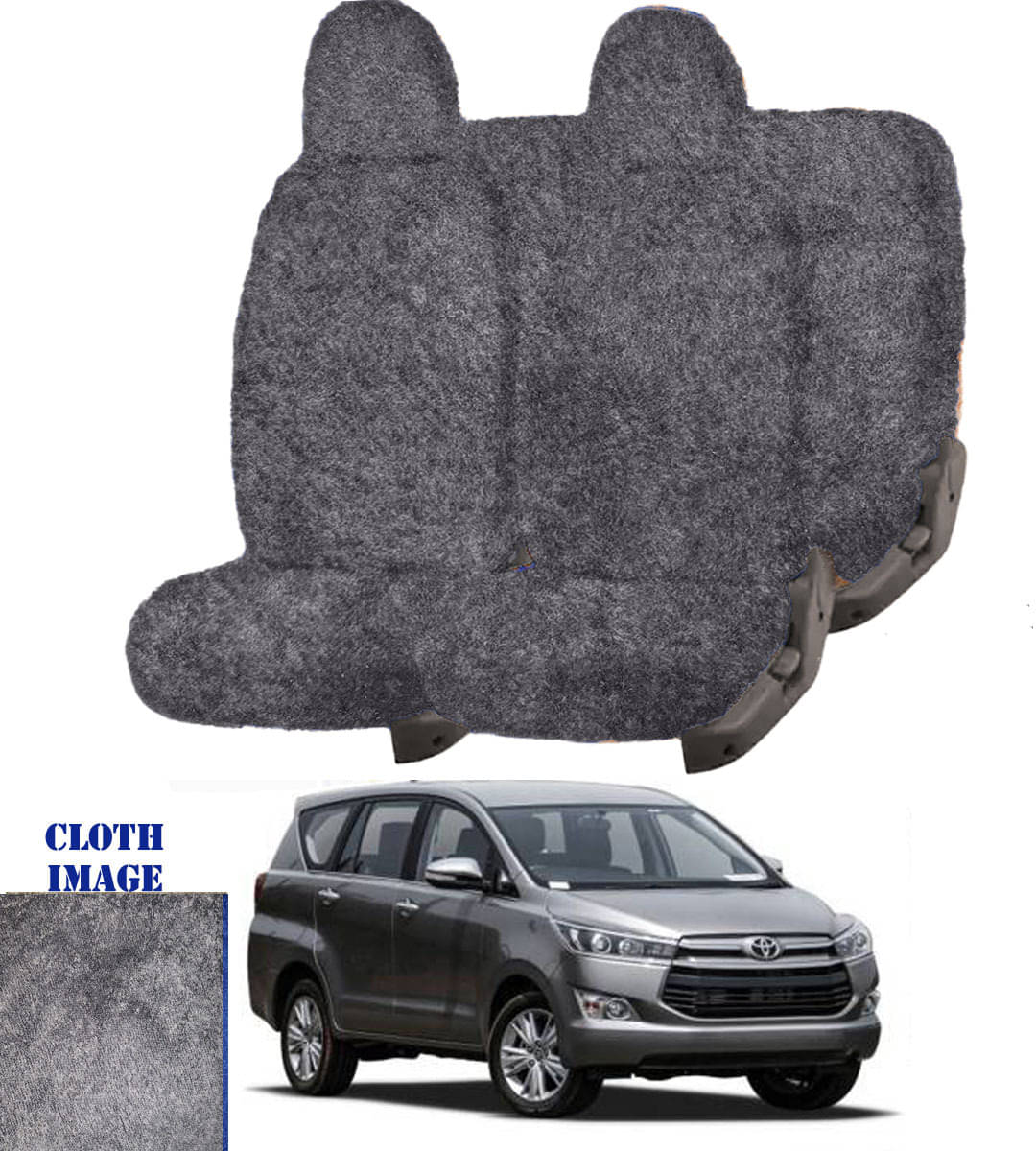 Toyota Innova Grey 8 Seater Car Seat Cover     			Toyota Innova Grey 8 Seater Car Seat Cover