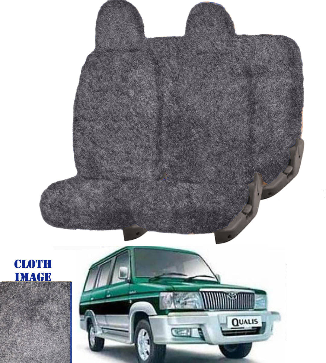 Toyota Qualis Grey 8 Seater Car Seat Cover Toyota Qualis Grey 8 Seater Car Seat Cover