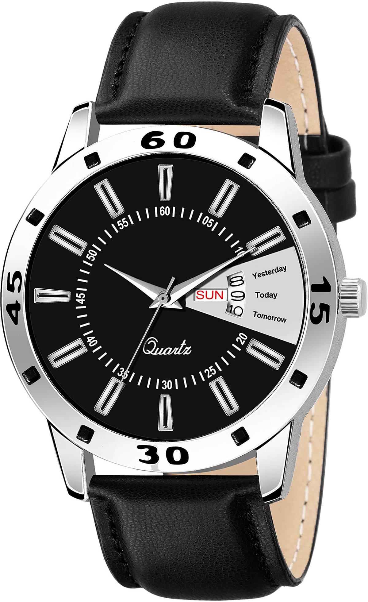     			Trex Black PU Analog Men's Watch