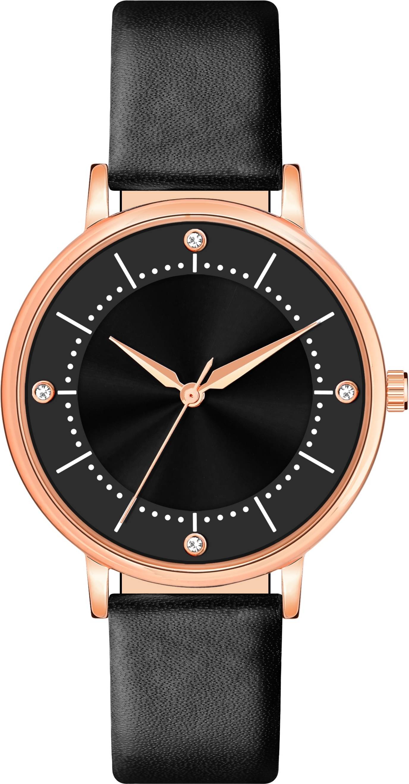     			Trex Black PU Analog Men's Watch