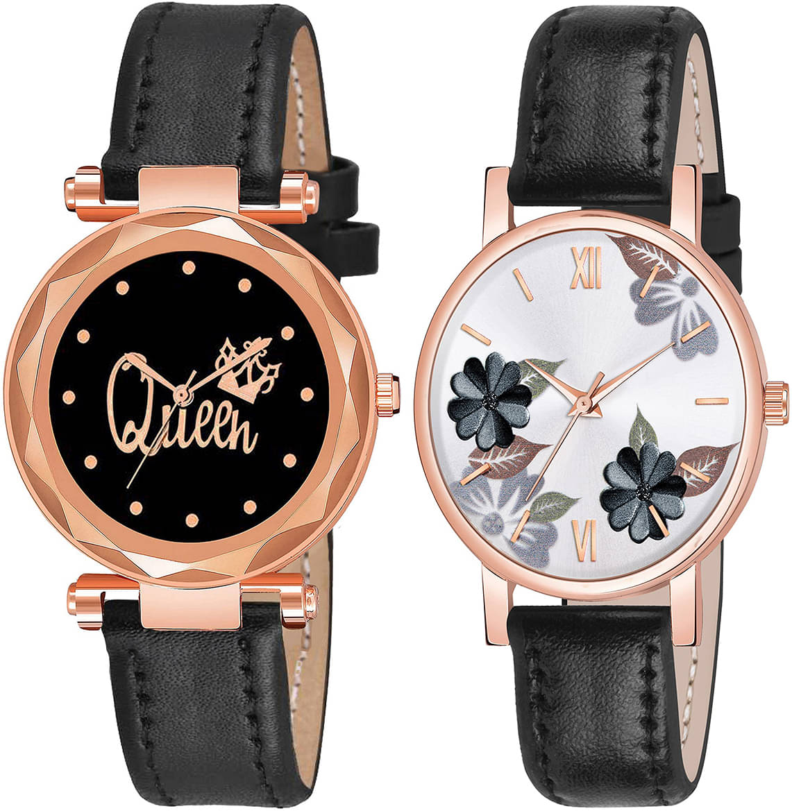     			Trex Black PU Analog Men's Watch