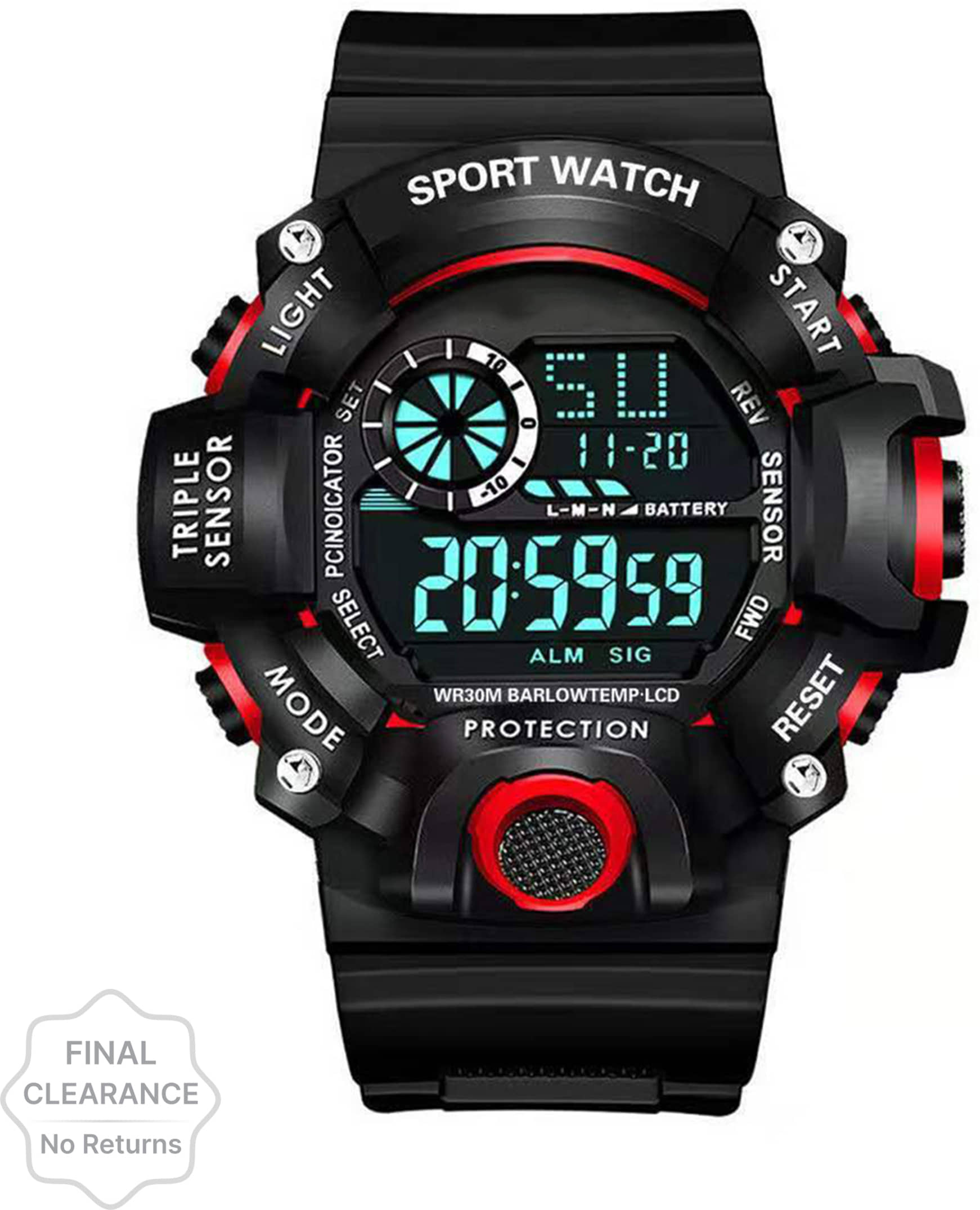 Trex Black Silicon Digital Men's Watch