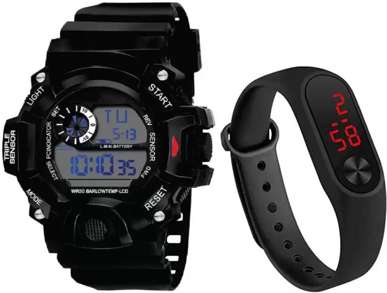 Trex Black Silicon Digital Men's Watch