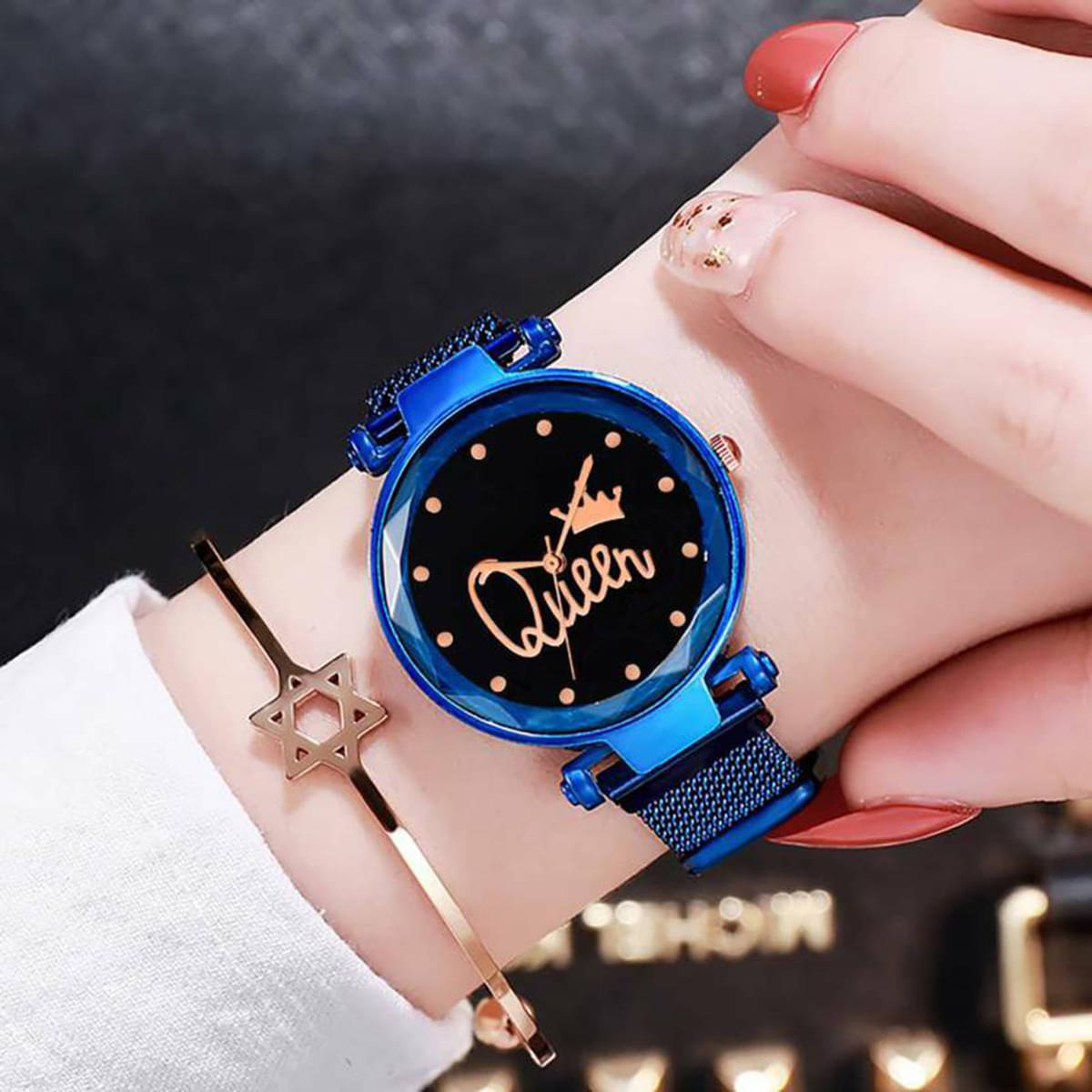     			Trex Blue Metal Analog Womens Watch