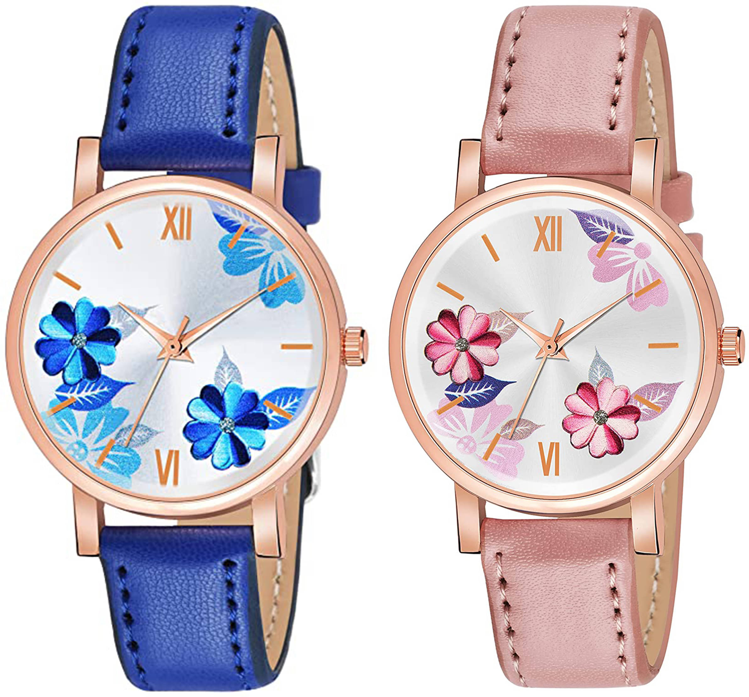     			Trex Blue PU Analog Womens Watch