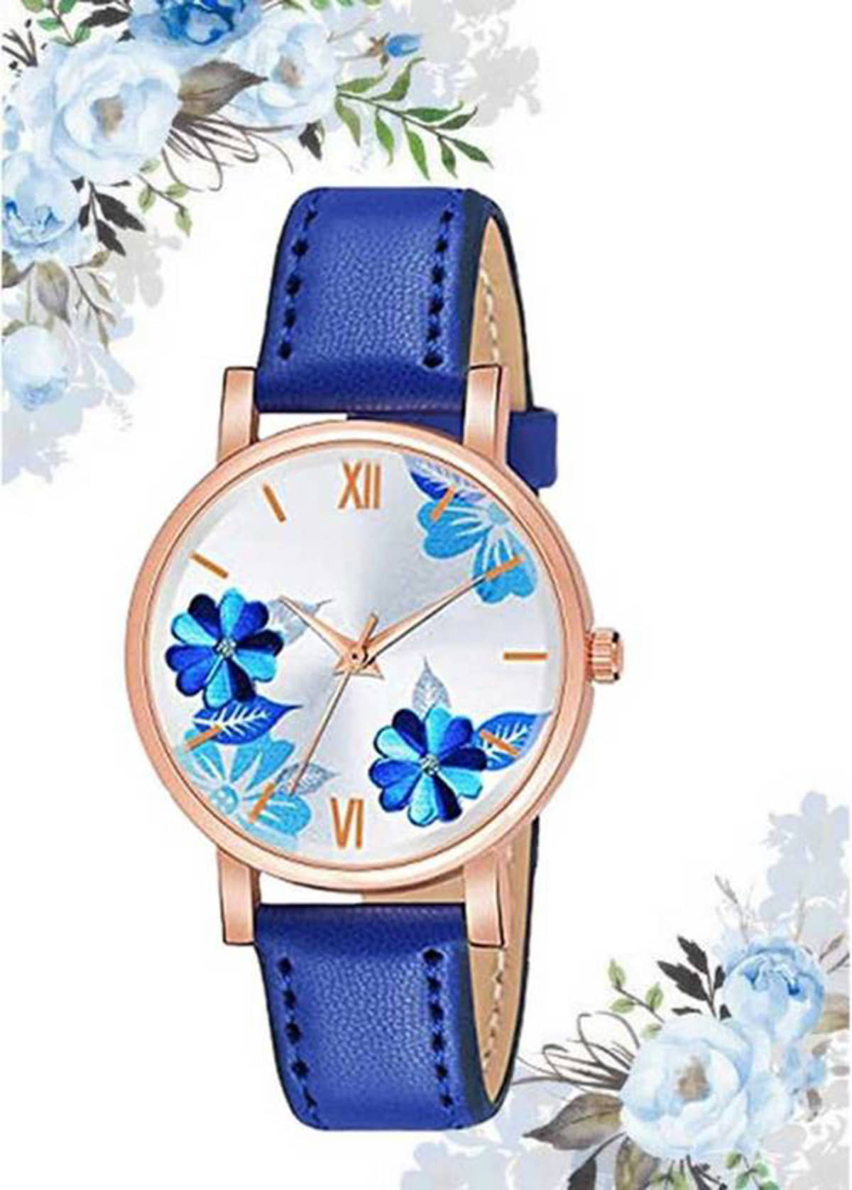 Trex Blue PU Analog Womens Watch
