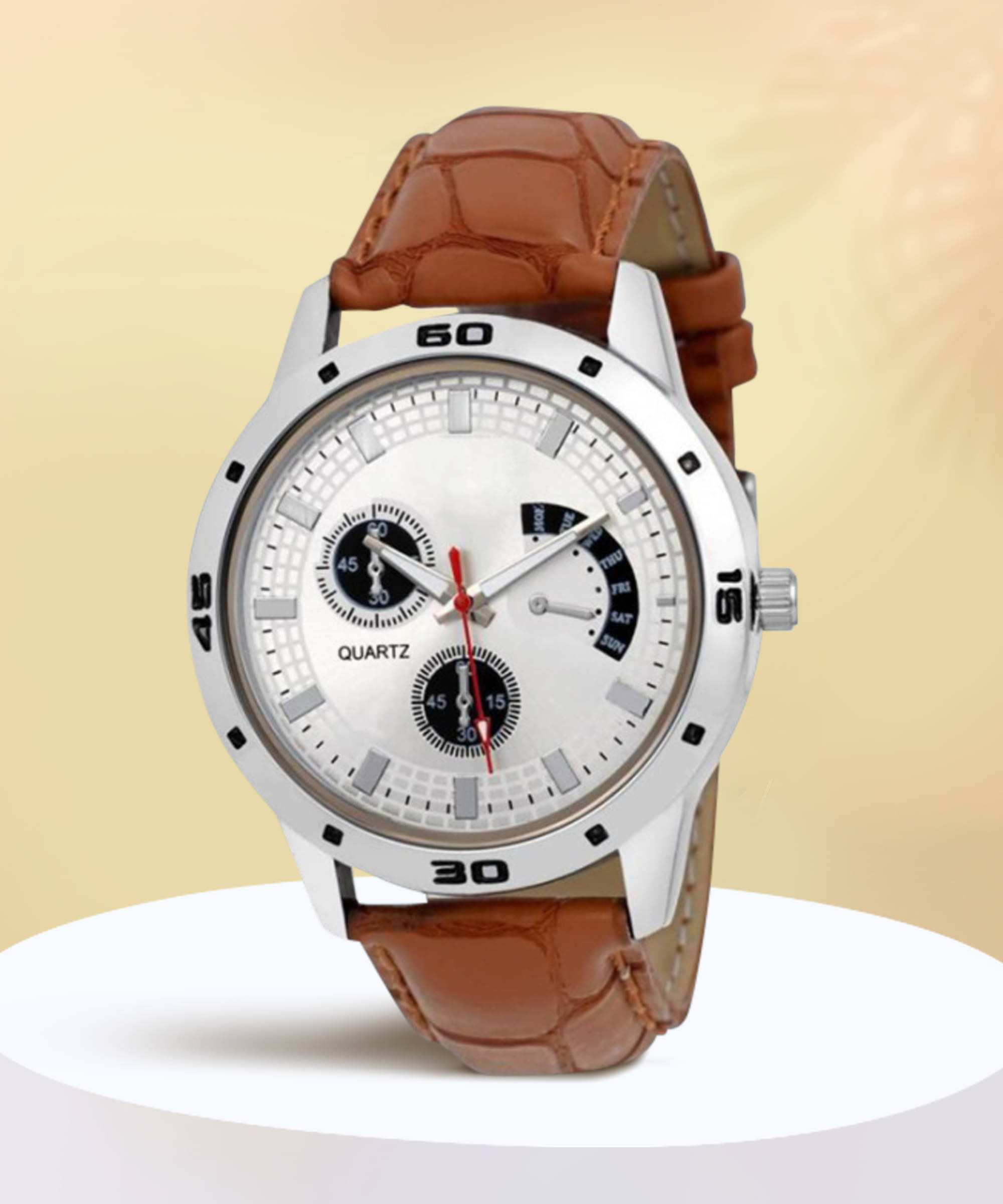     			Trex Brown PU Analog Men's Watch
