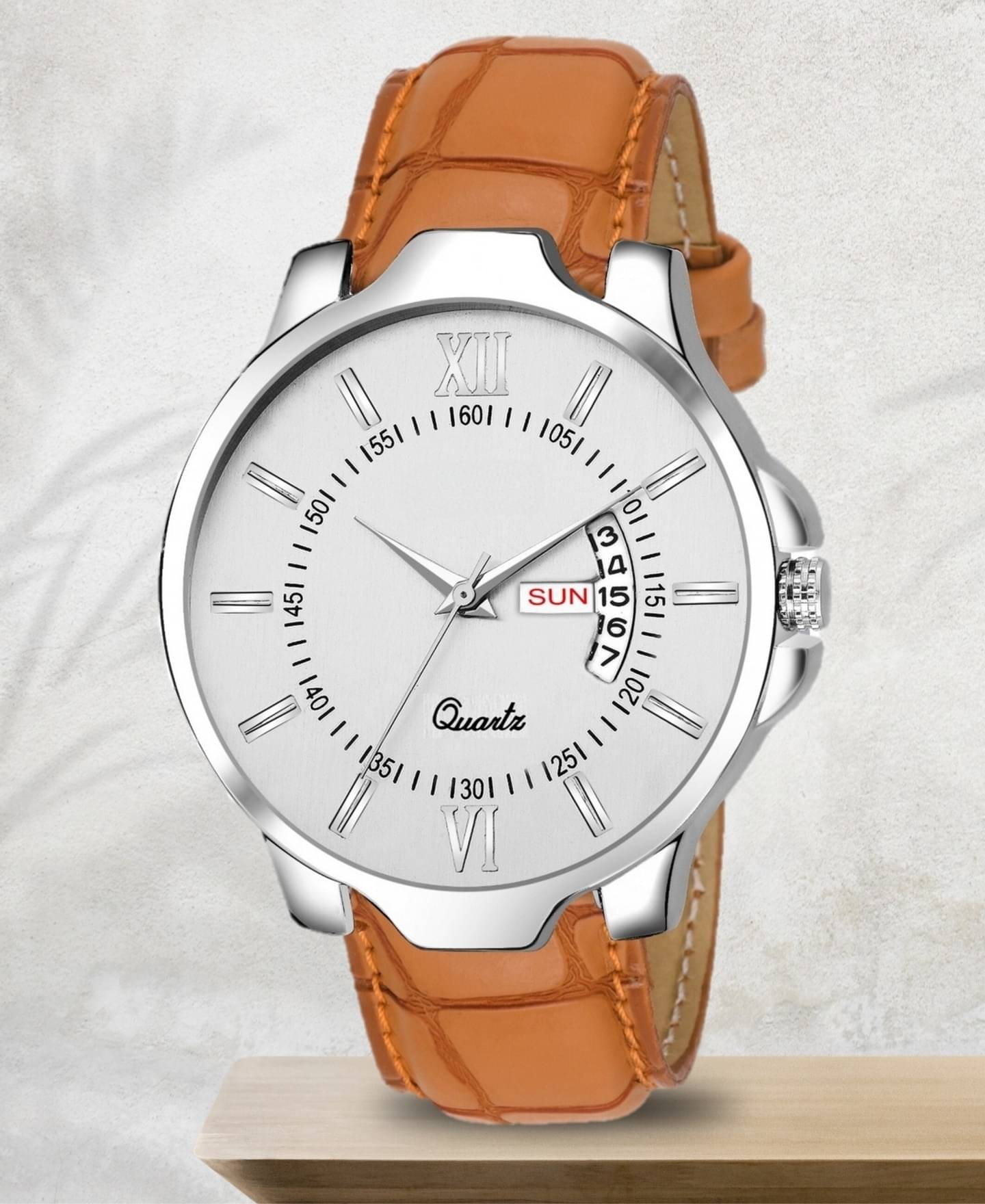    			Trex Brown PU Analog Men's Watch